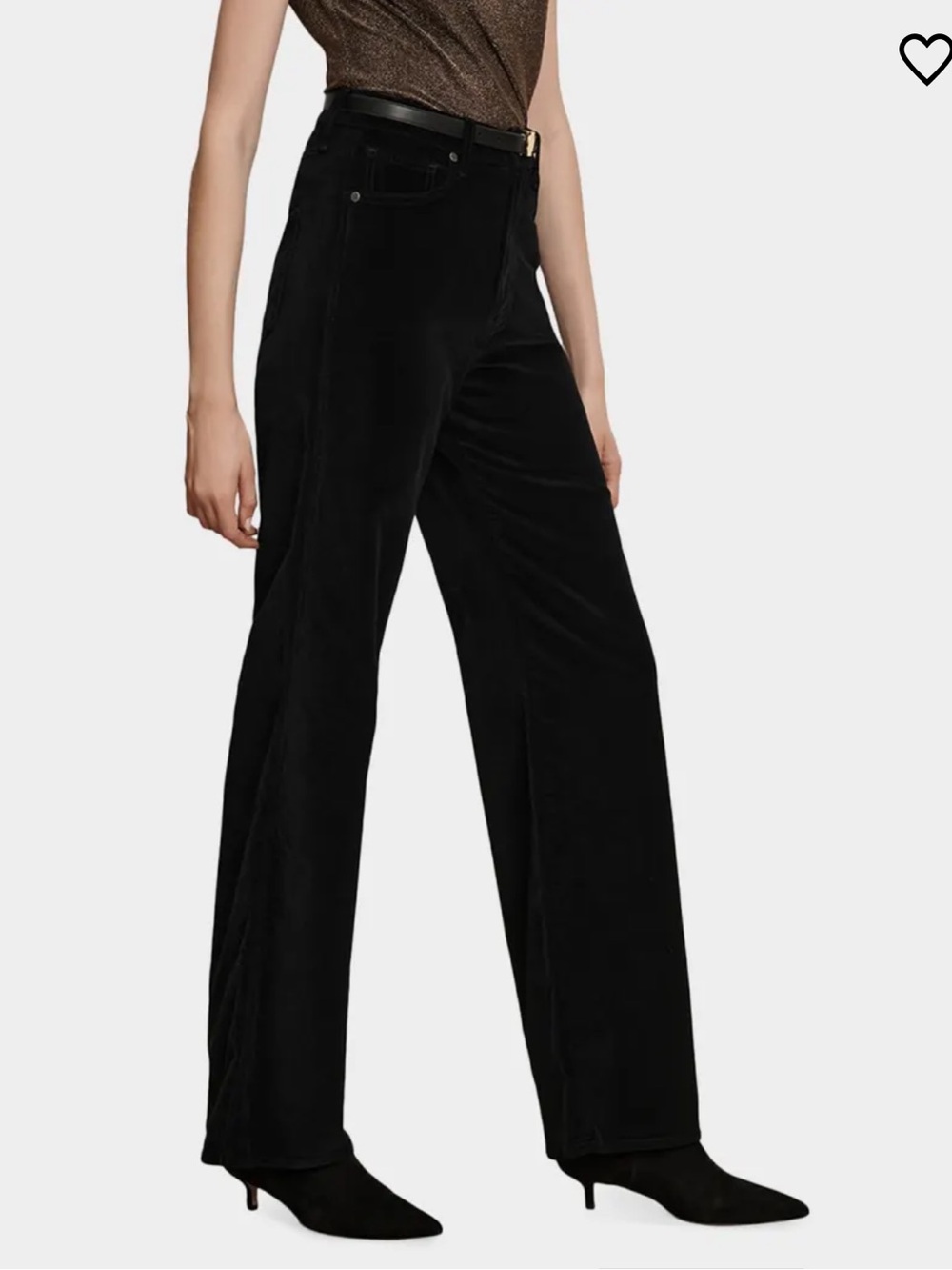 Veronica Beard Black High-Rise Wide-Leg Velvet Pants - Picture 7 of 9